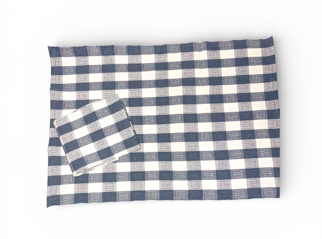 Cornflower Check Tea Towel